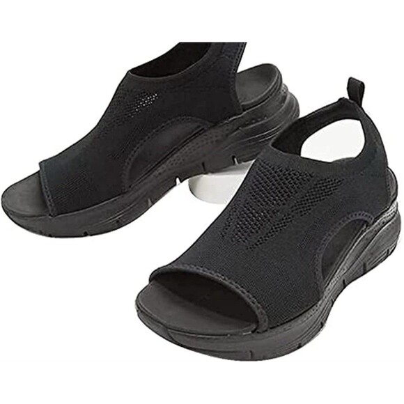 Skechers Arch Fit City Catch Sandals Womens Size 8 Black Slingback Open Toe - Picture 1 of 10